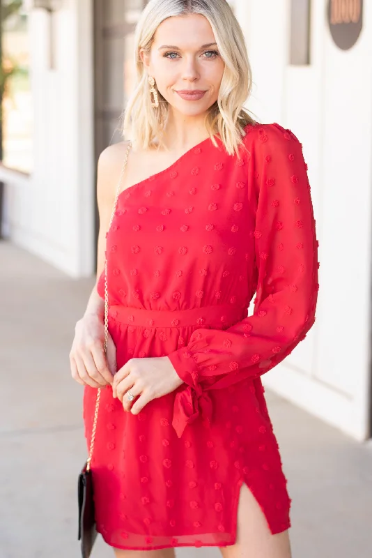 Elegant Clothing For Women Bid Farewell To The Old Season Get Their Attention Red Swiss Dot Mini Dress Elegant Clothing For Women Bid Farewell To The Old Season Get Their Attention Red Swiss Dot Mini Dress
