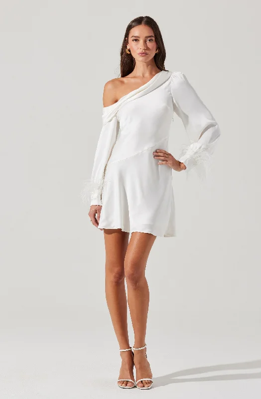 Women's Fashionable Clothing Sets Statement Piece Augusta Feather Trim Mini Dress