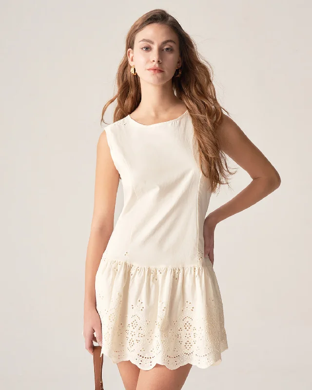 Women's Tailored Outfit Nordic Minimalist Home Look Apricot Embroidery Sleeveless Mini Dress Women's Tailored Outfit Nordic Minimalist Home Look Apricot Embroidery Sleeveless Mini Dress