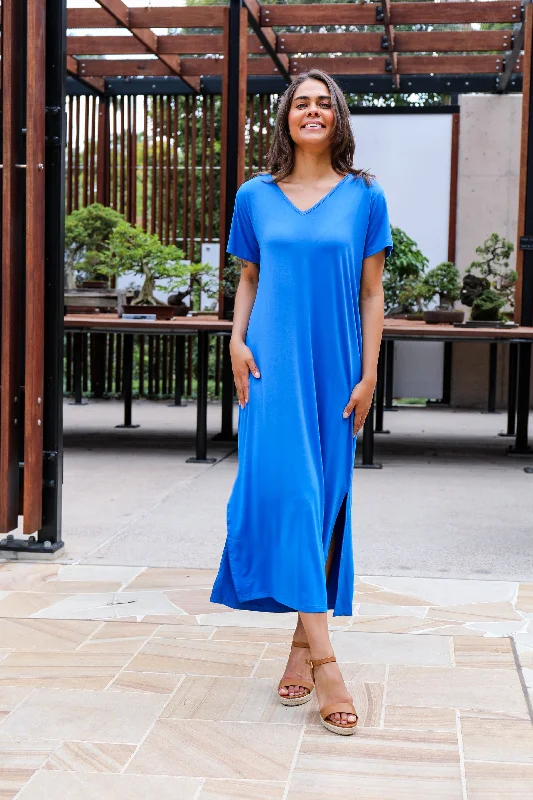 Women's Casual Attire Athleisure Wear Special Offer T-Shirt Maxi Dress | Ocean | FINAL SALE Women's Casual Attire Athleisure Wear Special Offer T-Shirt Maxi Dress | Ocean | FINAL SALE