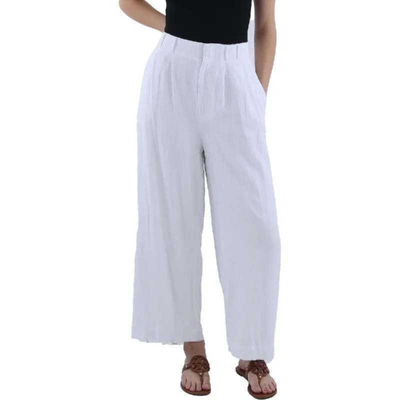Women's Elegant Apparel Trendy Pulse Womens Linen Pocket Straight Leg Pants