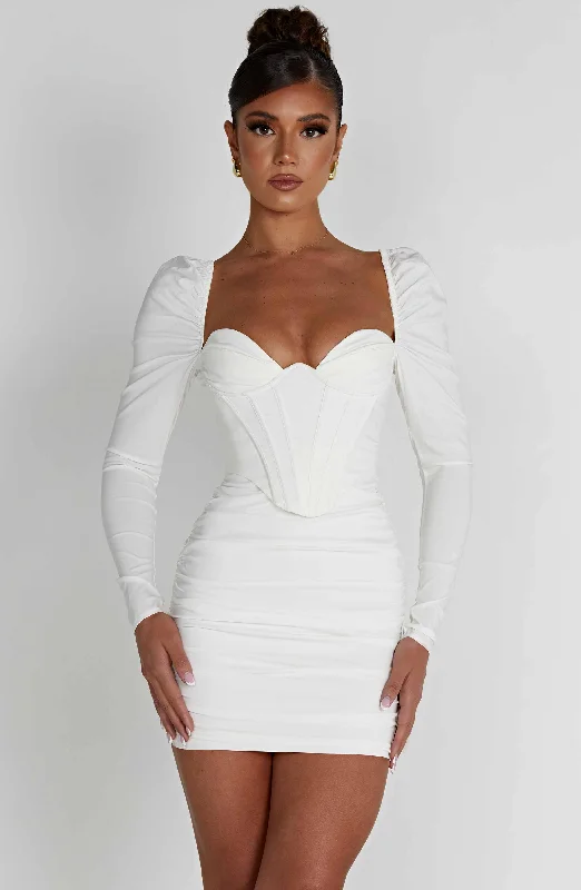 Women's Workout Garments Evening Elegance Louise Mini Dress - White