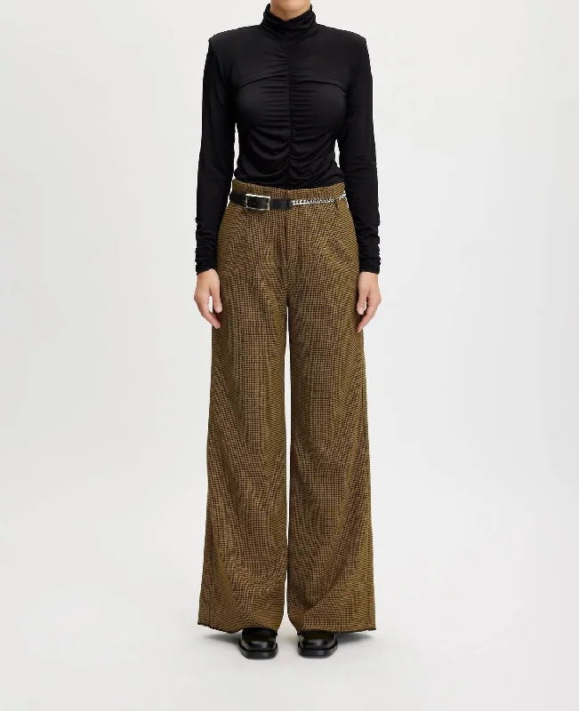 Women's Fashion Clothes Chic Urban Fashion Look Fraya Pants In Amber Green Checks