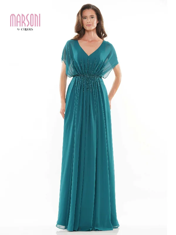 Women's Seasonal Clothes Vintage Retro Party Wear Marsoni Long Formal Mother of the Bride Gown 1156