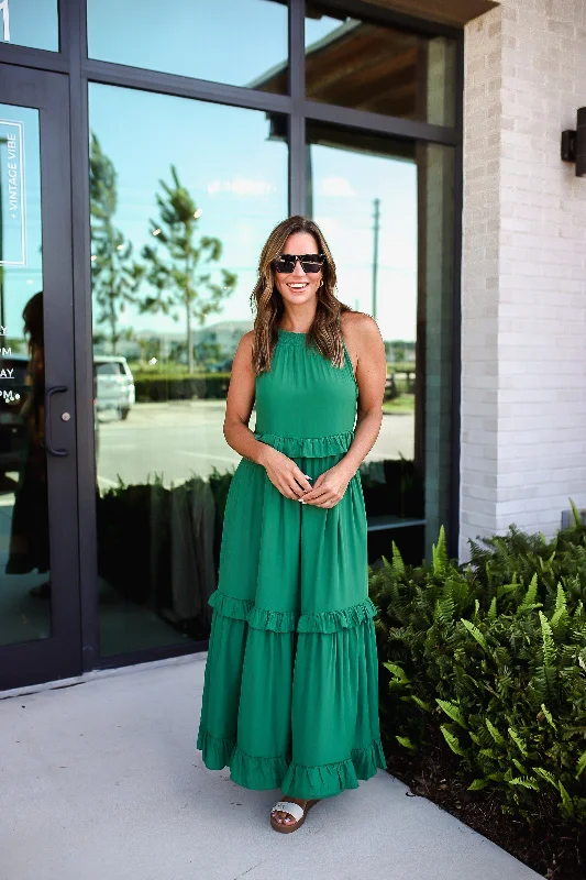 Formal Outfit For Women Big Discounts Ruffled Sleeveless Tiered Maxi Dress with Pockets WH Formal Outfit For Women Big Discounts Ruffled Sleeveless Tiered Maxi Dress with Pockets WH