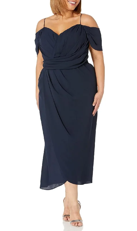 Women's Chic Apparel Premium Fabrics 18W - city chic navy cold shoulder midi dress