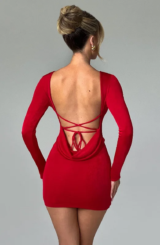 Women's High-Fashion Clothes Gift Ideas Una Mini Dress - Red