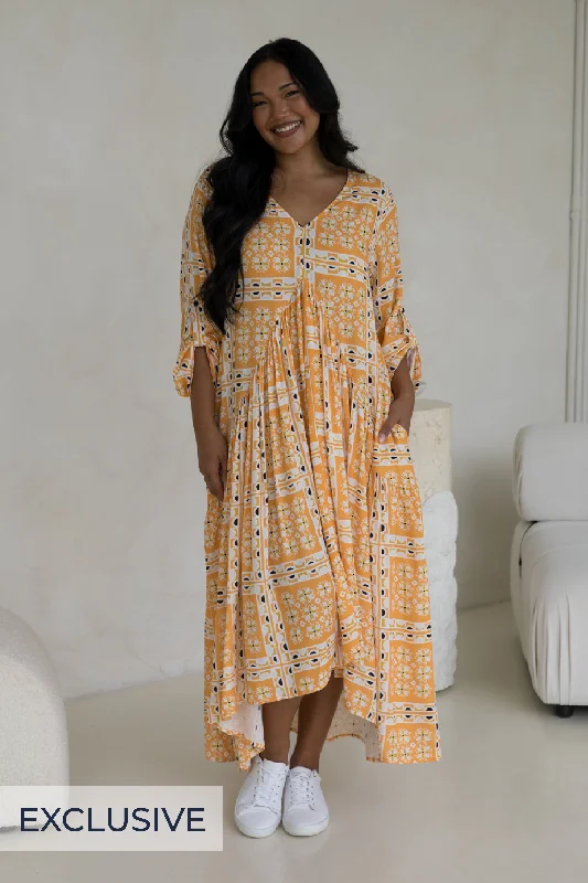 Women's Outfit Unbeatable Prices Long Sleeve Peak Maxi Dress | Trella
