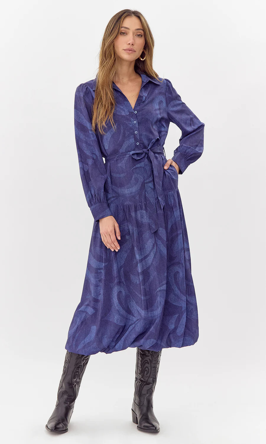 Women's Clothing For Everyday Wear Romantic Date - Night Ensemble RAYA PRINTED MIDI DRESS