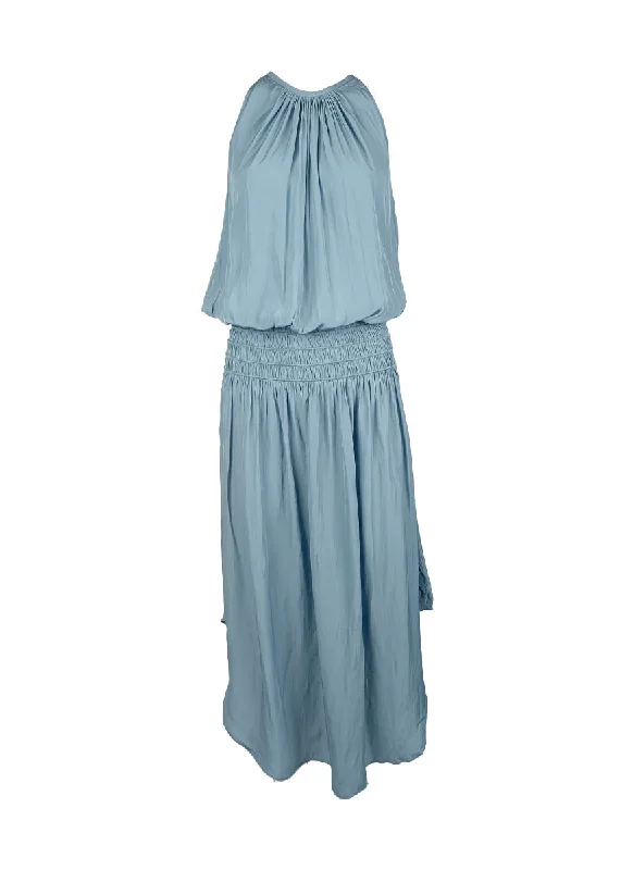 Women's Trendy Outfit Seasonal Fashion N180079 Front & Back Midi Dress *Light Blue *Preorder