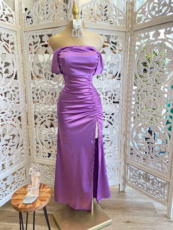 Hurry! Special Deals Ending Soon Lavender Formal Ruched Dress