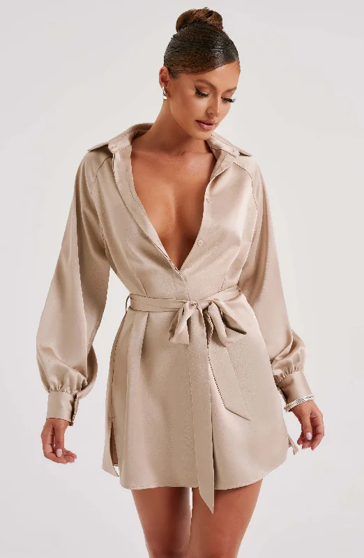 Women's Elegant Clothes Big Discounts Kara Mini Dress - Champagne