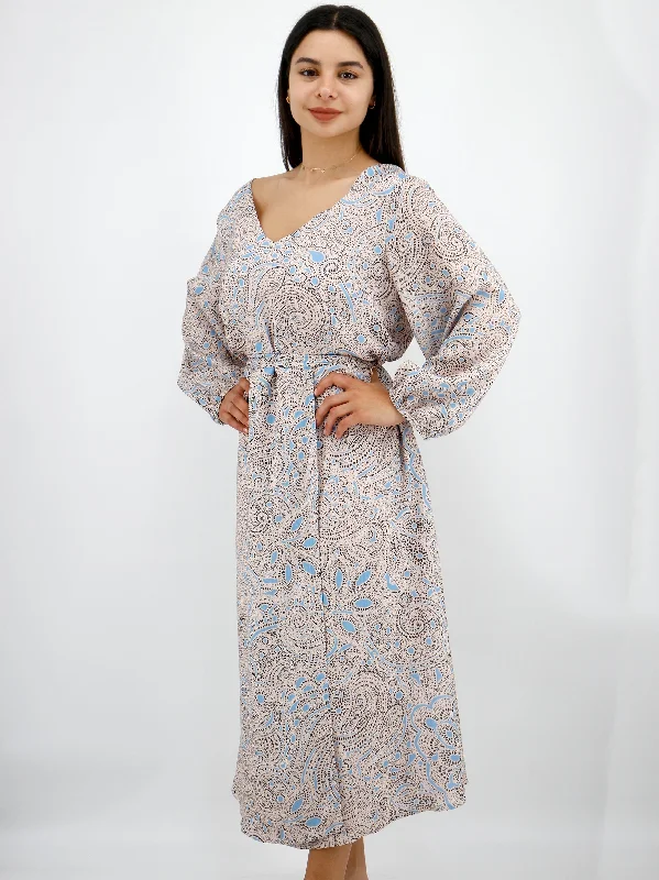 Timeless Women's Apparel Refined Look Women's Graphic Printed MIDI Dress,Multi