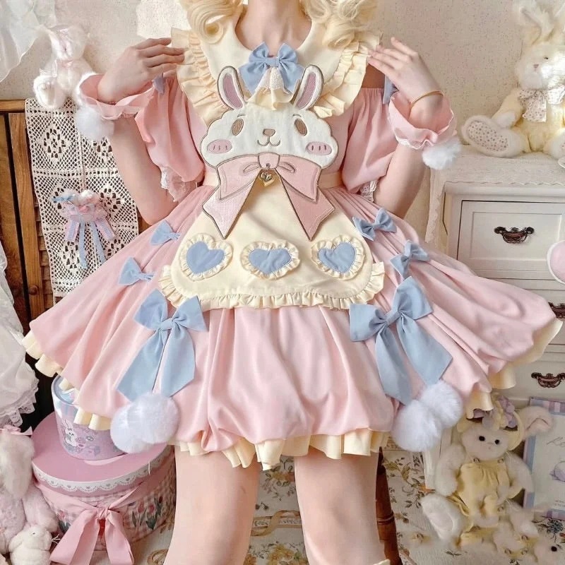 Women's Urban Clothing Pastel Easter Bunny Dress