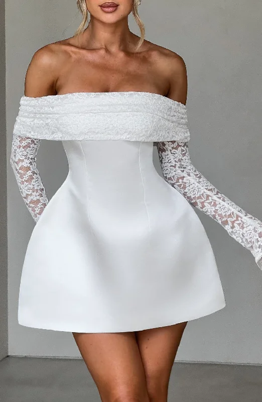 Women's Athleisure Apparel Eco Friendly Fashion Sale Georgianna Mini Dress - Ivory Women's Athleisure Apparel Eco Friendly Fashion Sale Georgianna Mini Dress - Ivory