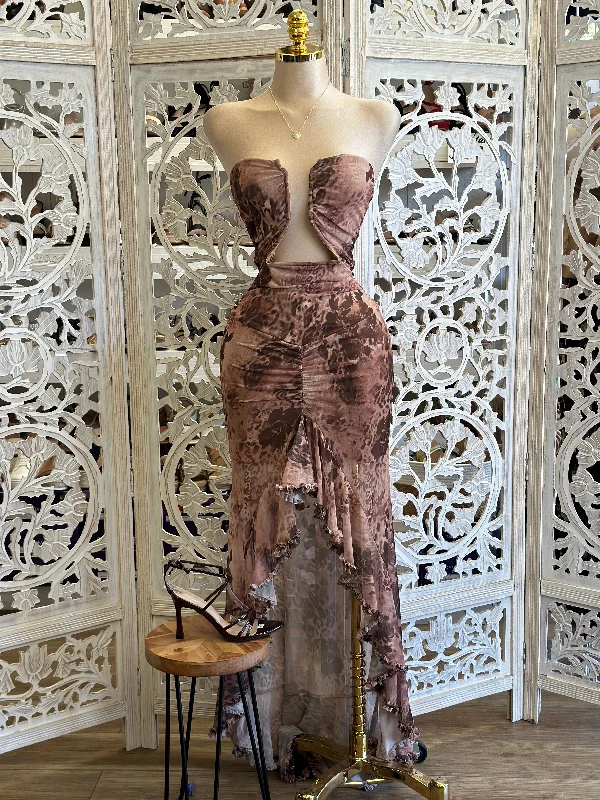 Women's Wedding Apparel New Season Fashion Preview Multi Pattern Underwired Mesh Midi Dress - Estira, Stretchy Women's Wedding Apparel New Season Fashion Preview Multi Pattern Underwired Mesh Midi Dress - Estira, Stretchy