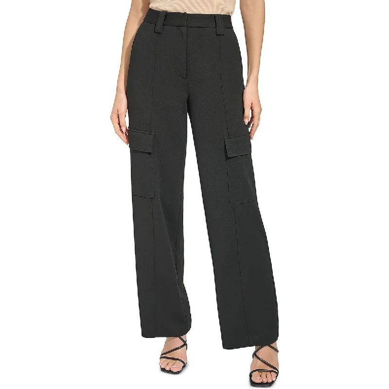 Women's Athletic Garments Flash Sales Womens Crepe Mid-Rise Wide Leg Pants