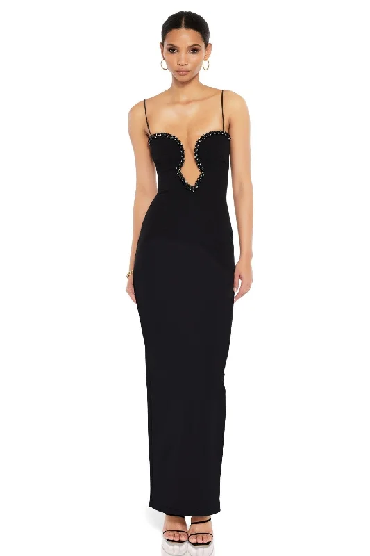 Women's Outerwear Clothing Chic Casual Style Adorn Pearl Gown