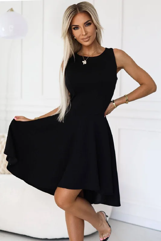 Latest Fashion Numoco 575-1 Unique dress with longer back - black