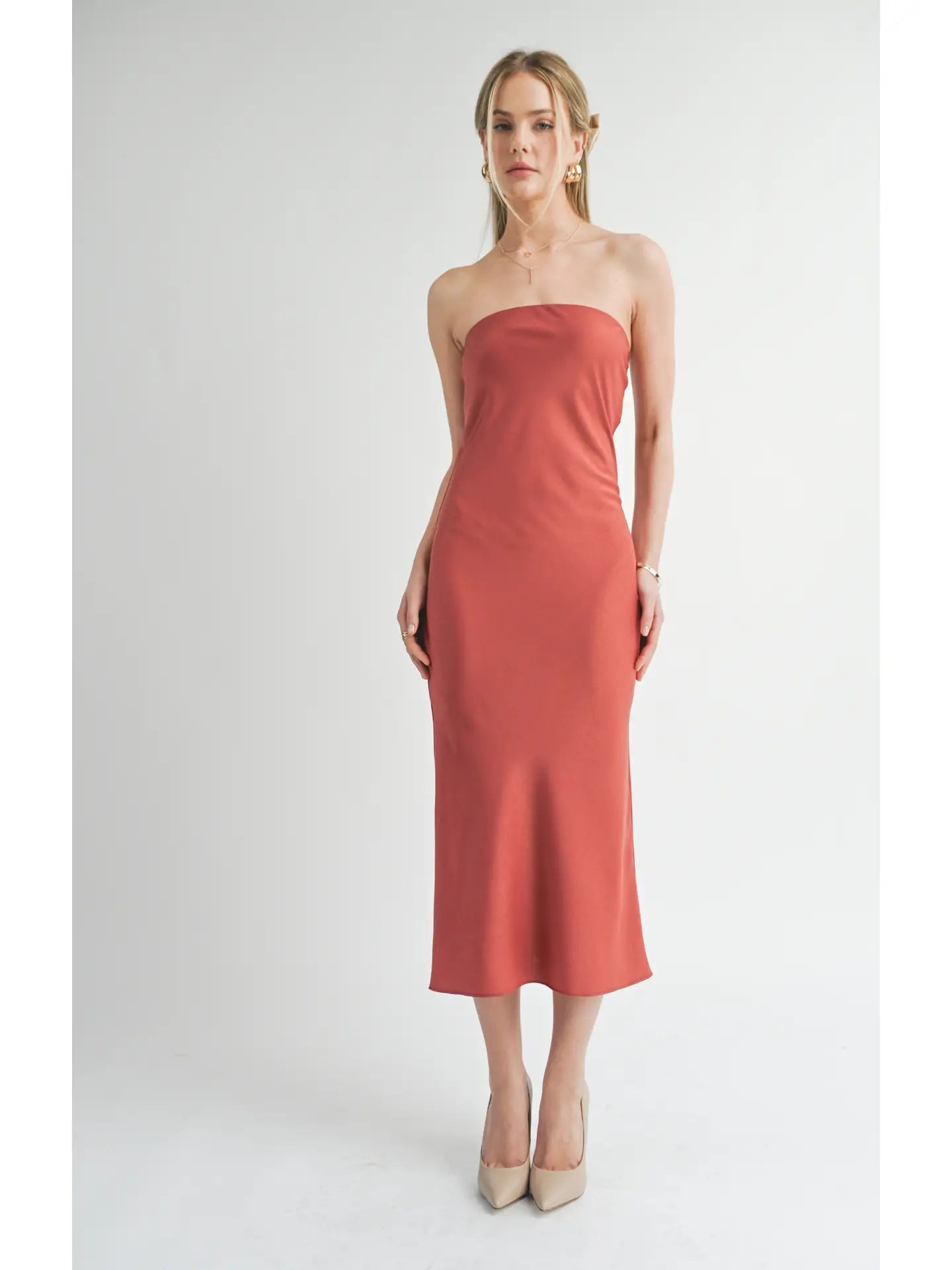 Women's Transitional Clothes Effortless Sophistication JESS TUBE MIDI DRESS