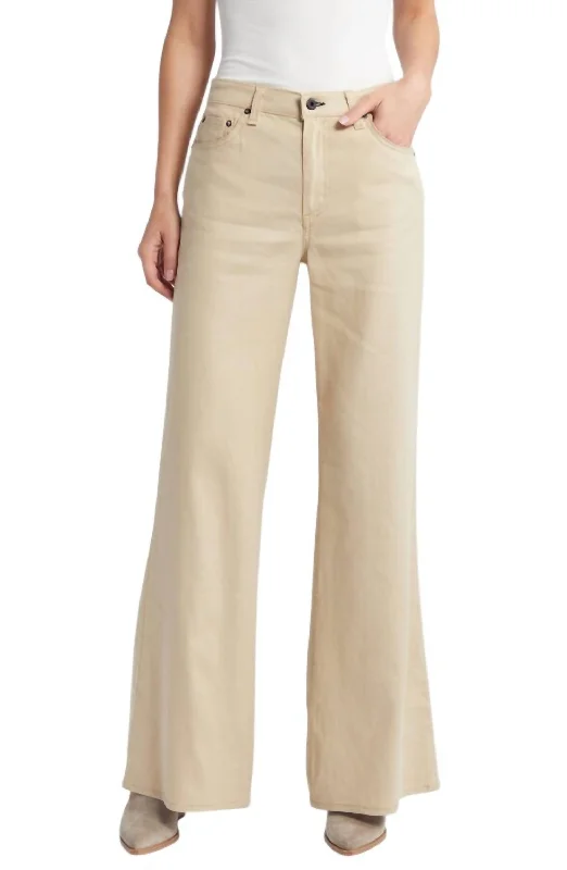 Women's Elegant Clothes Feminine Flow Juniper Linen Wide Leg In Khaki
