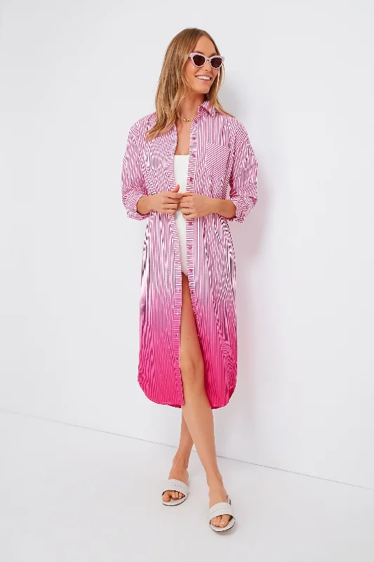 Women's Trendy Clothing Trendy Fashion Sale The Shocking Pink Ombre Oxford Maxi Dress