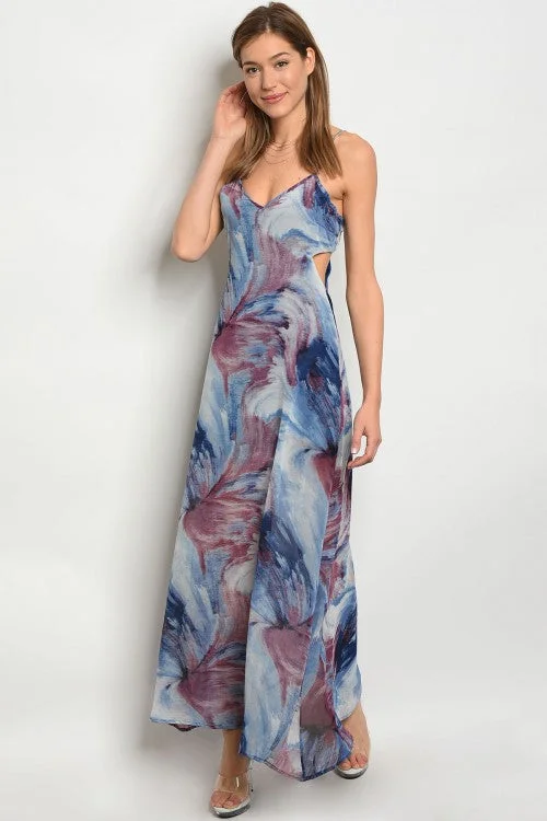Stylish Women's Outerwear Apparel Anniversary Sale Blue and Purple Tie Dye Maxi Dress Stylish Women's Outerwear Apparel Anniversary Sale Blue and Purple Tie Dye Maxi Dress