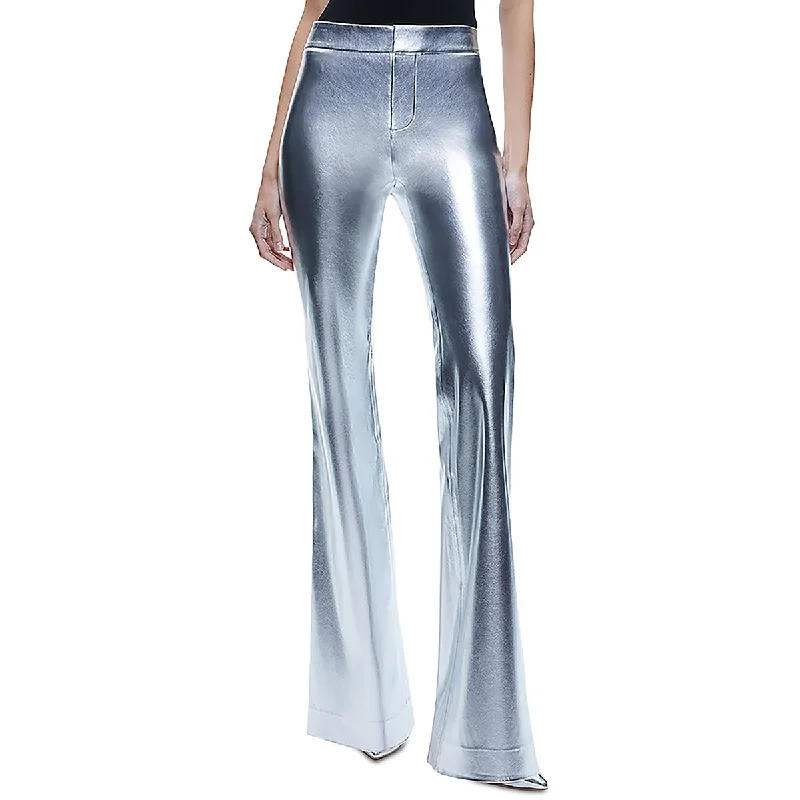 Women's Evening Apparel Huge Discounts This Week Womens Faux Leather Metallic Flared Pants Women's Evening Apparel Huge Discounts This Week Womens Faux Leather Metallic Flared Pants