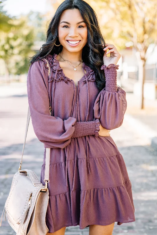 Women's Travel Attire Inspired By You, Designed For You On The Up And Up Mauve Pink Tiered Dress