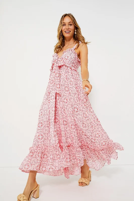 Women's Clothing Sets Spring Wardrobe Red Valentina Maxi Dress