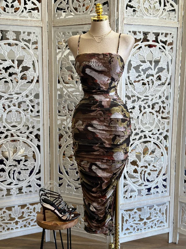 Women's Clothing Apparel Sets The Latest Fashion Trends Marble Pattern Mesh Midi Dress - Estira, Stretchy Women's Clothing Apparel Sets The Latest Fashion Trends Marble Pattern Mesh Midi Dress - Estira, Stretchy