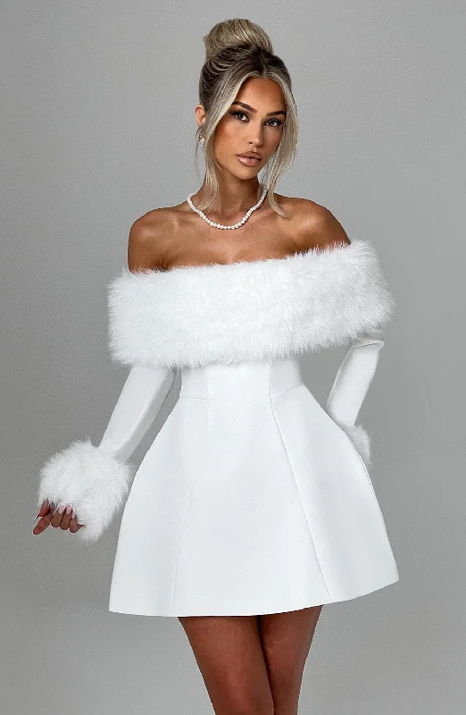 Women's Fashionable Attire For Work Flash Sales Villanelle Mini Dress - Ivory