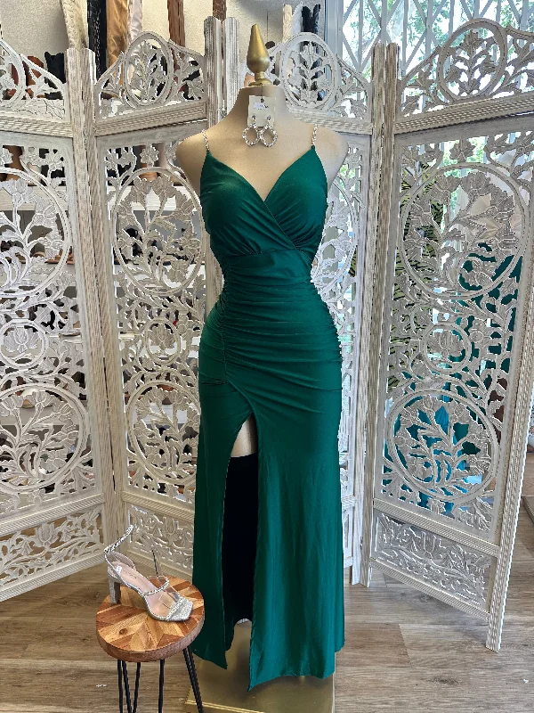 Premium Women's Wear At Limited-Time Offers Green Rhinestone Strap Dress