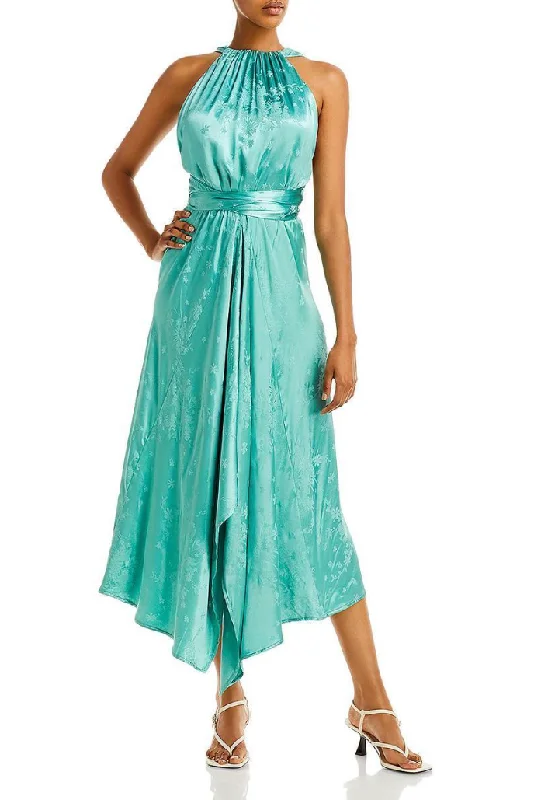 Women's Elegant Apparel Relaxed Fashion L - sabina musayev bright green halter midi dress