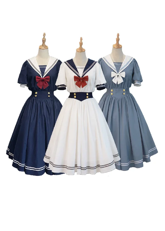 Casual Clothing For Women Beleganty~Sea and Wind~Retro Sailor Lolita OP Dress Version 1.0
