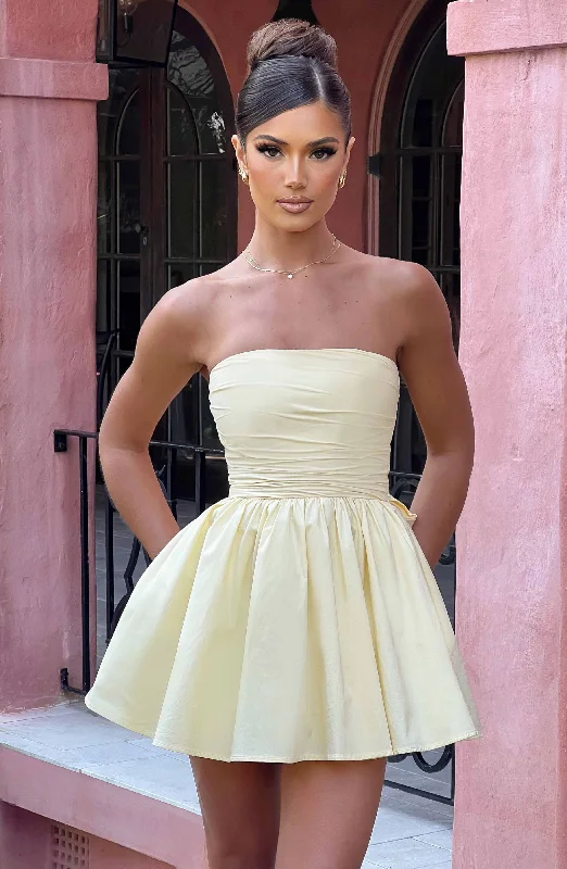 Women's Luxury Garments Cool Prices Katrina Mini Dress - Lemon