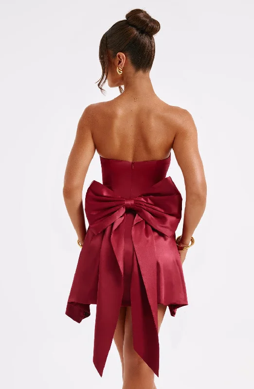Affordable Women's Apparel Best Seller Freja Mini Dress - Burgundy
