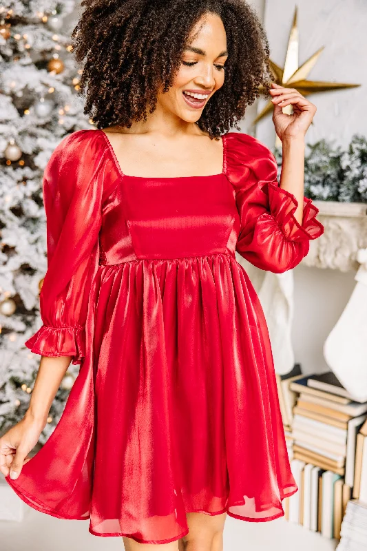 Women's Timeless Attire High End Designer Brands Discount Keep Your Eyes On Me Red Babydoll Dress