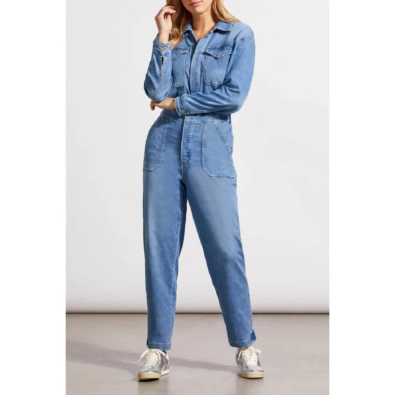 Women's Comfortable Clothes For Weekends Effortless Sophistication Relaxed Crop Jumpsuit In Sky Blue Women's Comfortable Clothes For Weekends Effortless Sophistication Relaxed Crop Jumpsuit In Sky Blue