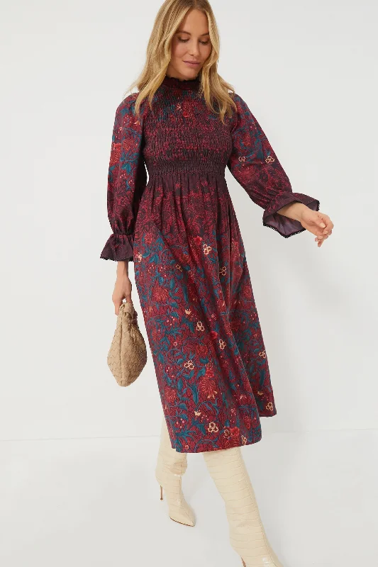 Women's Athletic Apparel Embrace New Fashion Merlot Lasa Aurnia Midi Dress