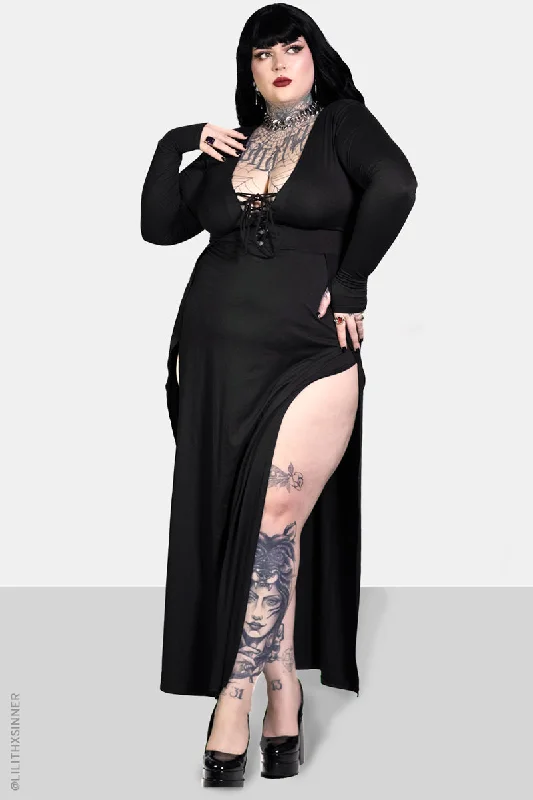 Women's Luxury Attire Signature Style Essentials Morticia Maxi Dress