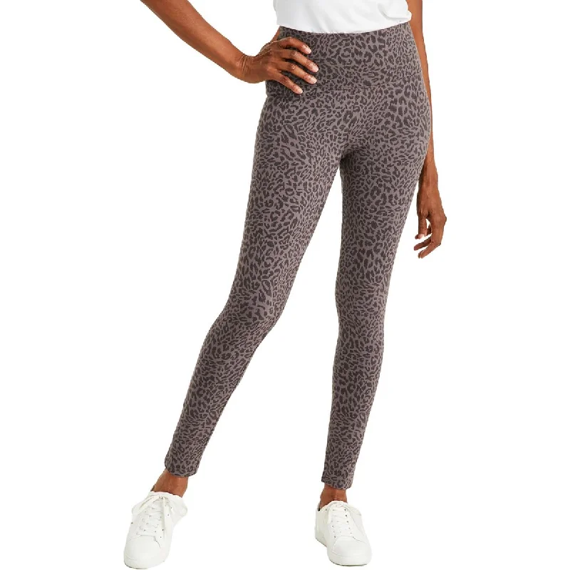 Elegant Women's Attire Budget Friendly Petites Womens Leopard Print High Rise Leggings Elegant Women's Attire Budget Friendly Petites Womens Leopard Print High Rise Leggings
