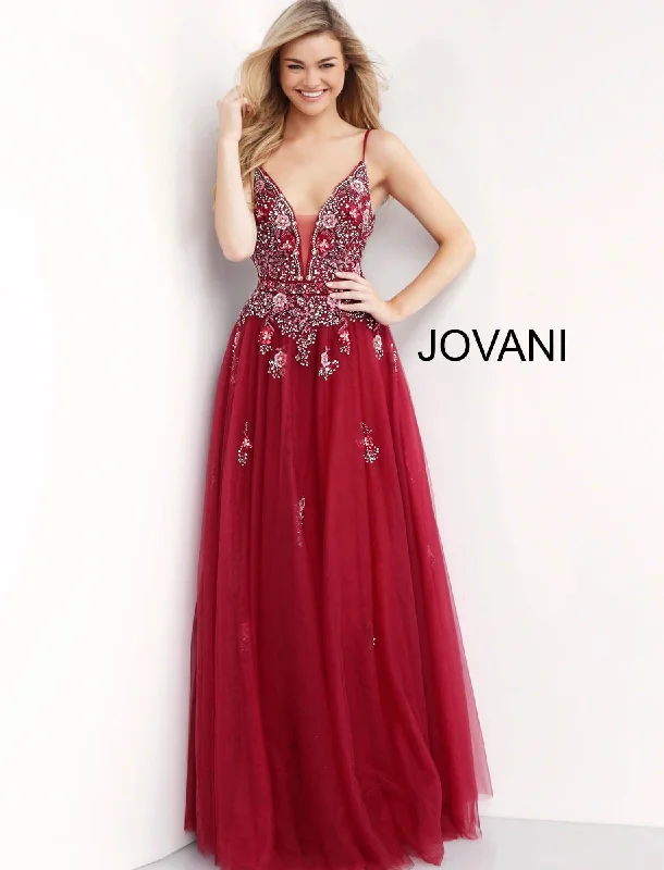 Affordable Luxury Women's Garments Special Offer For You Jovani 66121 Floral Appliques Long Prom Dress