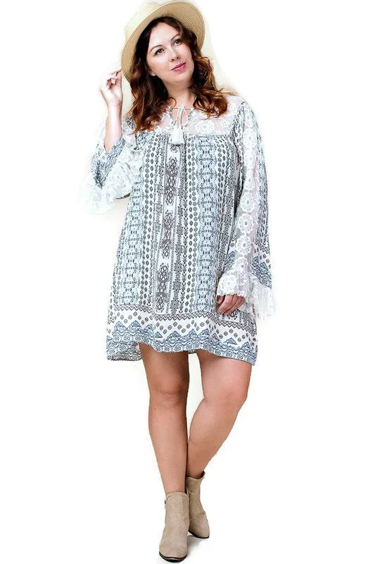 Fashion Deals Too Good To Pass Up Ruffles & Lace Dress, Blue