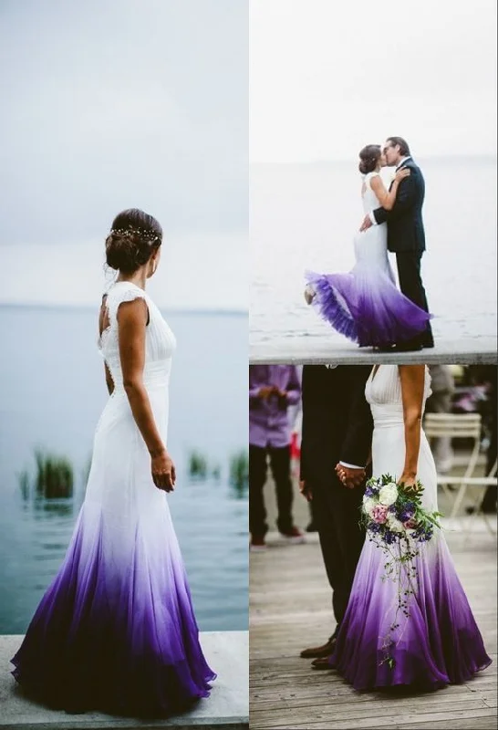 Women's Clothes For Work Events Stylish Statements Colored Wedding Dresses, Purple and White Wedding Dress, Ombre Wedding Dress prom Dress cg11274 Women's Clothes For Work Events Stylish Statements Colored Wedding Dresses, Purple and White Wedding Dress, Ombre Wedding Dress prom Dress cg11274