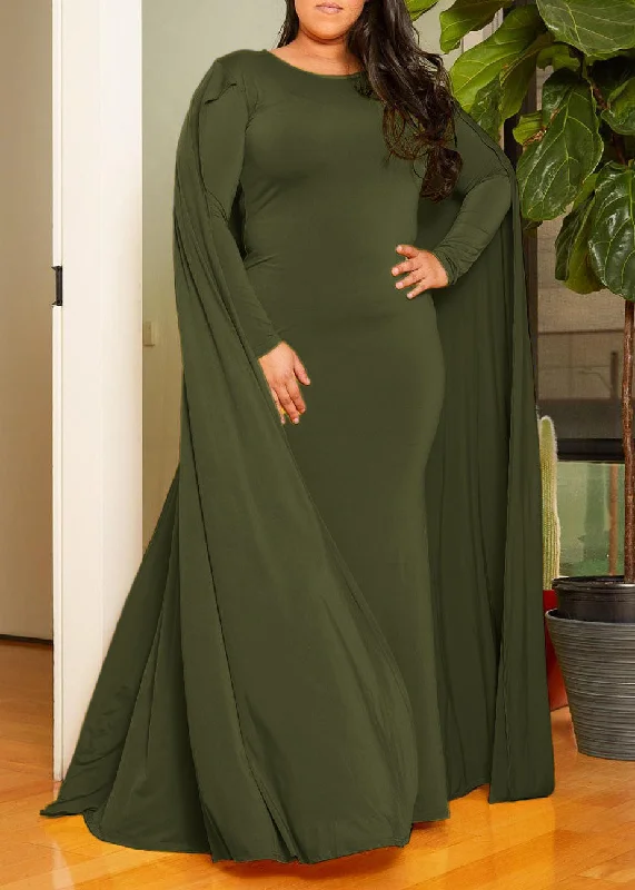 Comfortable Outfit For Women Style Revolution Hi Curvy Plus Size Caped Evening Gown