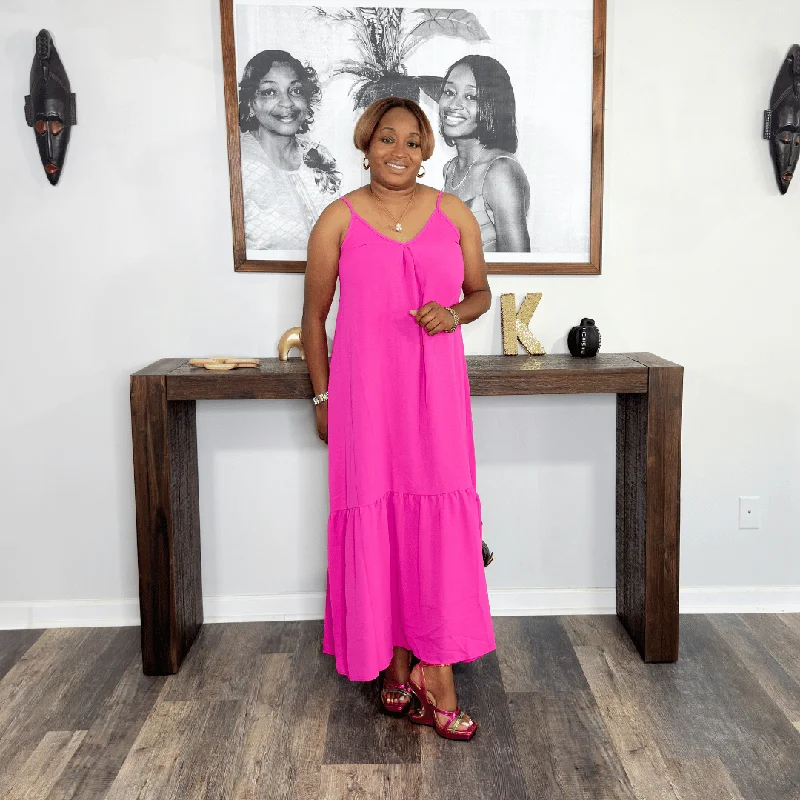 Comfortable Women's Attire Relaxed Fashion 'Lauren' Maxi Dress | Pink