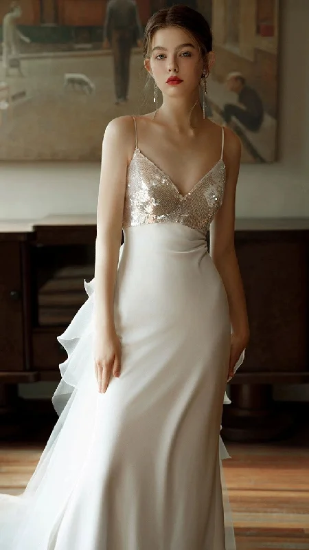 Women's Athletic Apparel Explore What's New Spaghetti Strap Wedding Dress, Luxury Wedding Dress, Sexy Wedding Dress