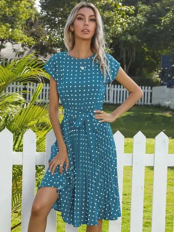Women's Clothing For Work Discounts On Casual Weekend Styles Casual Dotted Midi Dress