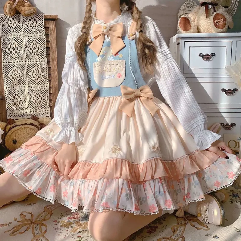 Women's Vintage Clothes Spring Duckling Dress